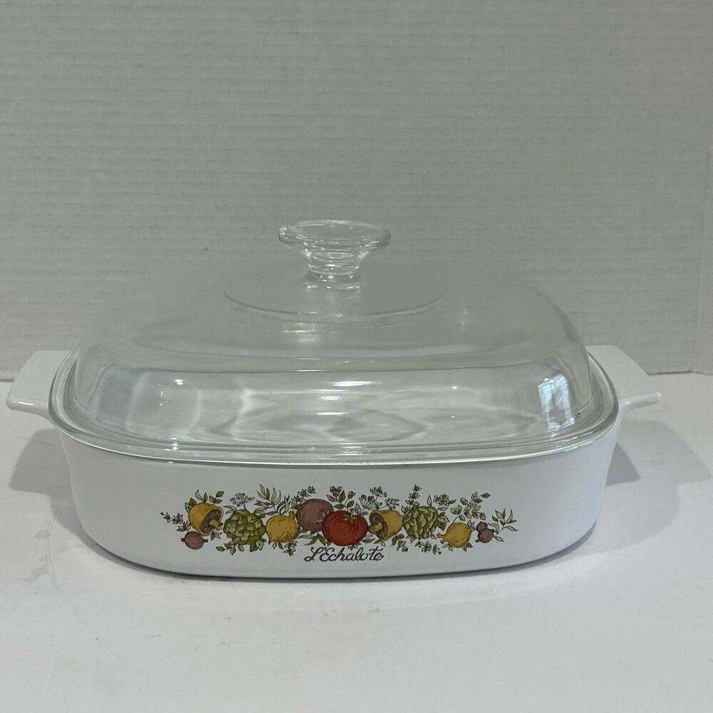 Vintage Corning Ware A-10-B Spice of Life Collection L’Echalote w Pyrex Lid A12C